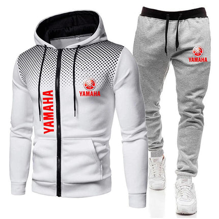 The popular Yamaha logo two-piece men's sportswear for 2025, running clothes, sportswear, hooded sweatshirt, zipper sweatshirt, PlatiNum