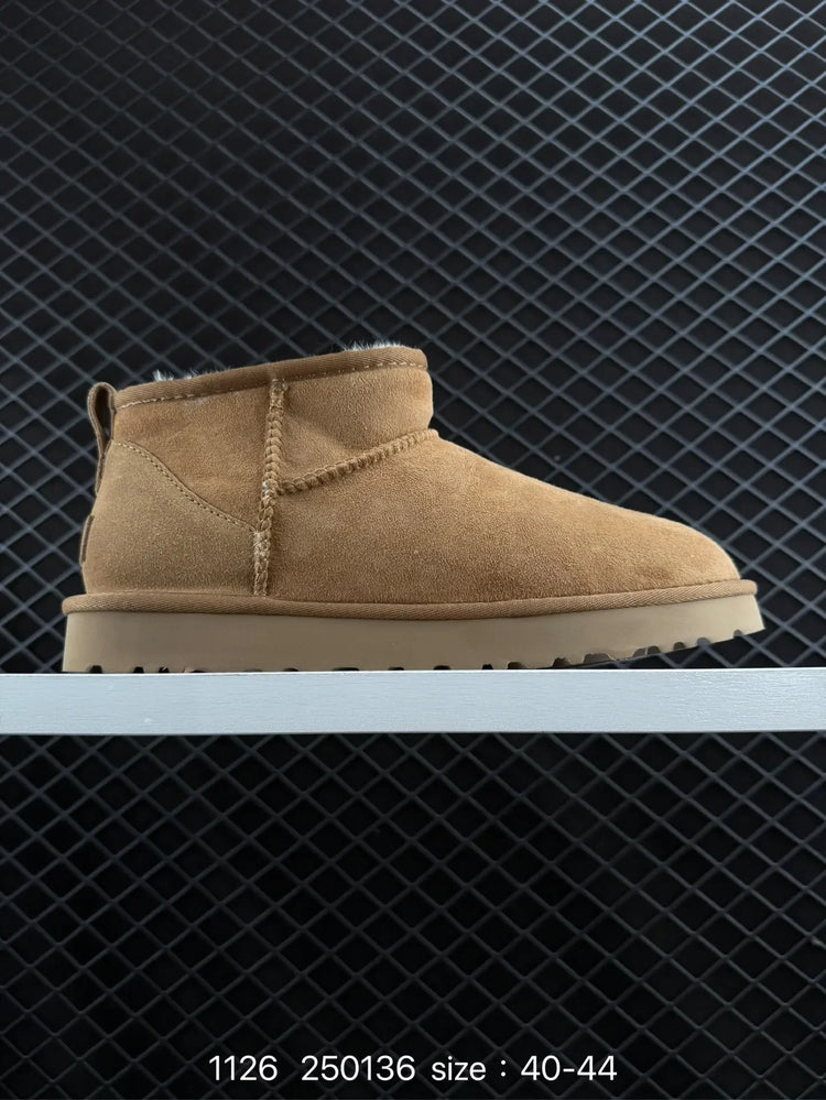 2026 Winter Boots Fur Ladies Snow Boots Real Sheepskin Wool Low-cut Warm Fur Shoes Man and Women Winter Short Boots Super Mini