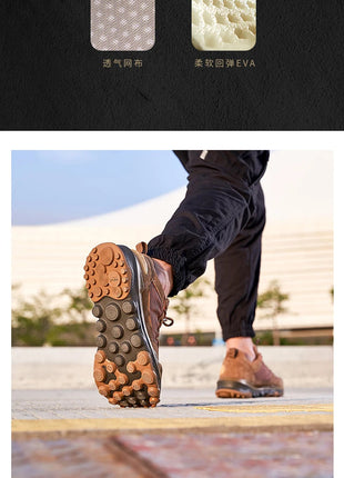 RAX Running Shoes Men&Women Outdoor Sport Shoes Breathable Lightweight Sneakers Air Mesh Upper Anti-slip Natural Rubber Outsole PlatiNum
