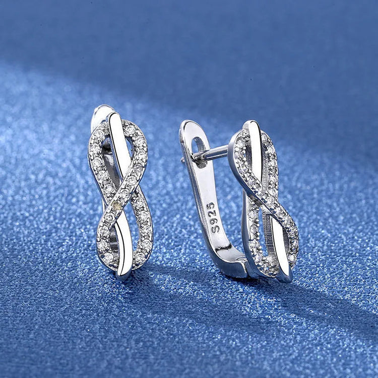 Orecchini in argento sterling 925 gioielli di alta qualità retrò modello semplice orecchini con zirconi bianchi viola vendita calda platinumshop