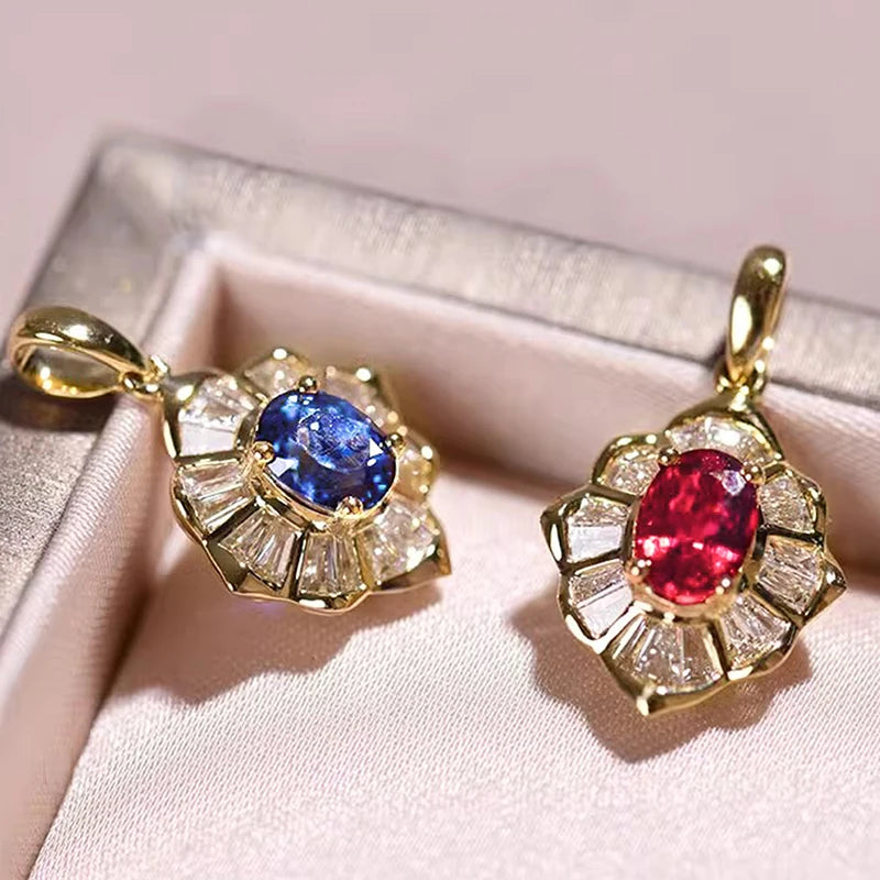 Huitan Splendida scatola con ciondolo Collana a catena Lady Temperamento Gioielli da festa di lusso con accessori color oro con zirconi luminosi