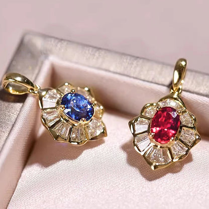 Huitan Splendida scatola con ciondolo Collana a catena Lady Temperamento Gioielli da festa di lusso con accessori color oro con zirconi luminosi