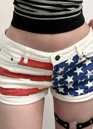 Pantaloncini di jeans stampati a stella retrò per donna Estate Y2k Glutei sottili Super Shorts Jeans Pantaloni caldi