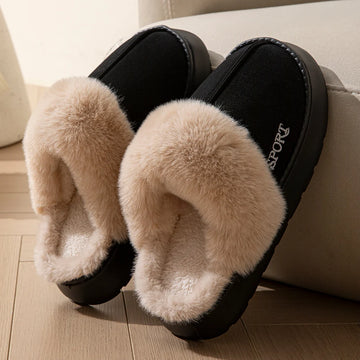Fashion Winter Men's Slippers Indoor Warm Non-slip Thick Sole Exquisite Comfort Slip On Snow Boots Couple Casual Home Shoes