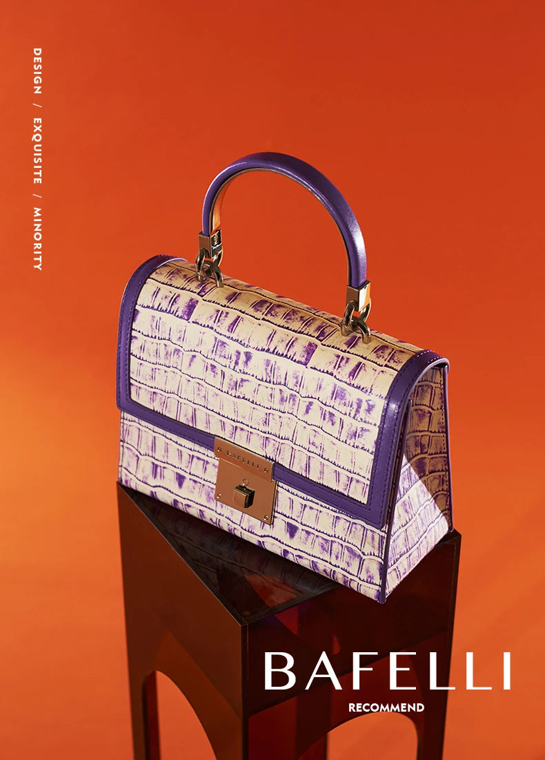 BAFELLI 2025 NUOVA BORSA DA DONNA MARCHIO DI Lusso K GOLD SERIES MODA VIOLA Borsa da sera Spalla Stile invernale Lana CASUALE