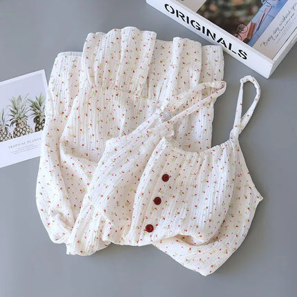 Nuova Camicia da Notte Lunga con Stampa Floreale, Pigiama da Donna in Puro Cotone, Lingerie Comoda, Abbigliamento Estivo Casual per Casa