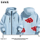 Akatsuki Organization Anime Hooded Jacket Windproof Casual Coat Zip Up for Men Women Teens Cosplay Streetwear Daily Outerwear