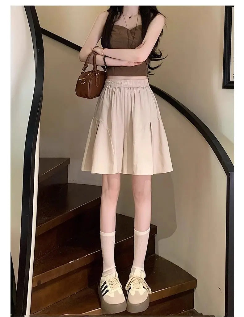 Shorts Womens Woolen High Waist Double Deck Winter Office Lady Mature Classic Elegant Commuter Flannel Warm Formal Workwear