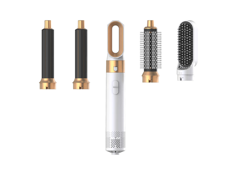 5 in 1 Hair Styler Powerful Fast Drying Ionic Hair Dryer High Speed Hot Comb Brush Set Professional Hair Straightener