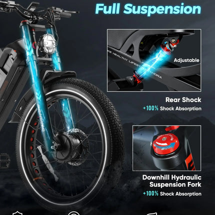【Romeo pro2 spot】Bicicletta elettrica da città Romeo pro2 3000W con doppio motore, batteria integrata 52V 70Ah, pneumatici grandi, ruote da 26x4.0
