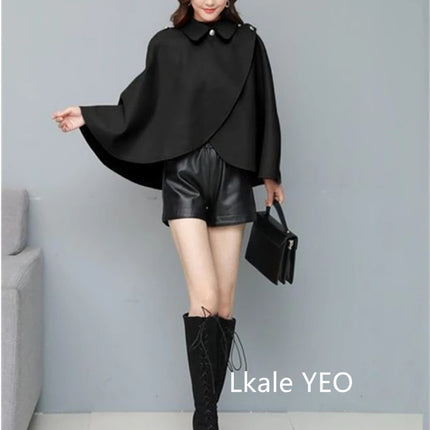 Women's Woolen Shaw Coat 2025 Autumn Winter Korean Version Short Ladies Jacket Temperament Elegant Femme Woolen Outerwear