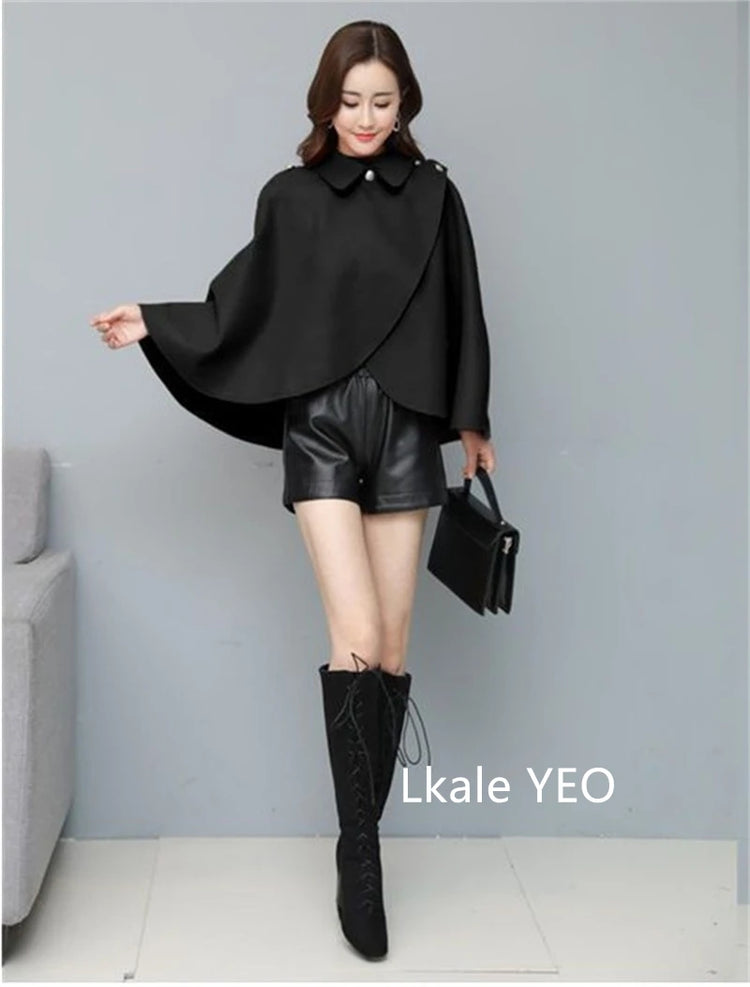 Women's Woolen Shaw Coat 2025 Autumn Winter Korean Version Short Ladies Jacket Temperament Elegant Femme Woolen Outerwear