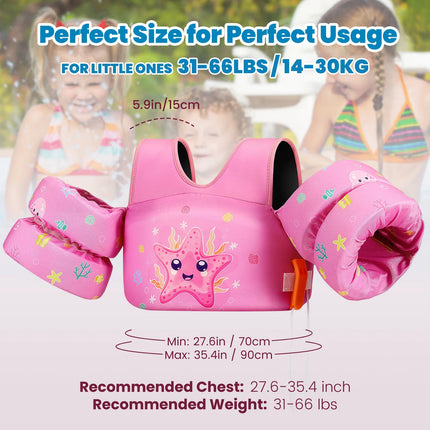 Children's Life Jacket Children's Swimming Arm Floating Whistle Life Vest Baby Swimsuit Safety Foam Pool Accessories for Kayak