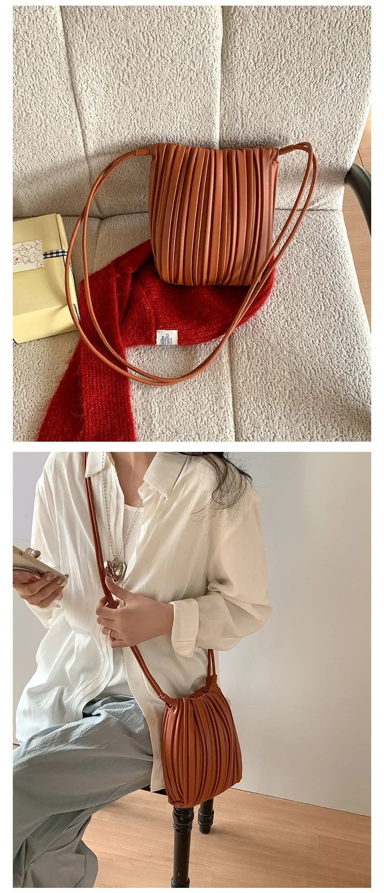 Summer Fashion New Crossbody Bag Women's PU Single Shoulder Mini Bag Luxury Versatile Pleated Casual Small Square Bag Handbags PlatiNum