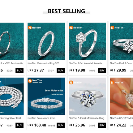 NeeTim Moissanite Stud Earrings for Women S925 Sterling Silver White Gold Plated Diamond Earring Ear Studs Wedding Fine Jewelry PlatiNum