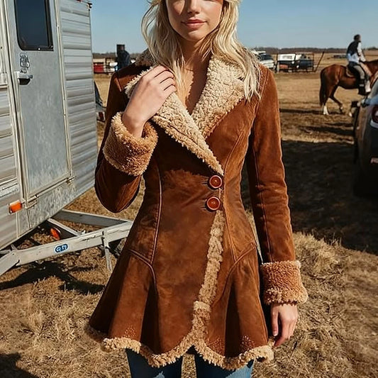 Women'S Denim Western Retro Windbreaker Plush Fashionable Warm And Plush Jacket Winter Outdoor Warm Coat Women'S Coat