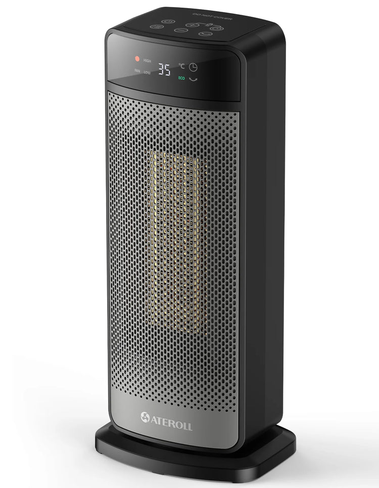 Portable Electric Heater with Remote Control 2000W PTC Ceramic Space Heater 16inch Oscillating Instant Warmth Quiet Air Blower Fan V0-Grade Fireproof Materials Overheat Protection Tilting Protection Home Appliance for Bedroom