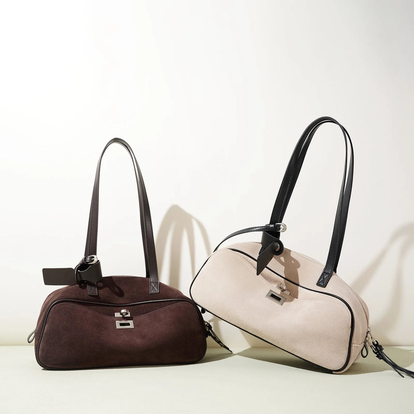MENDY Borsa in pelle scamosciata Borsa a tracolla con cuscino in pelle Borsa casual ascellare da donna unica in morbida pelle Novità nella borsa tote Designer di lusso