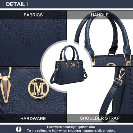Borsa da donna Miss Lulu, borsa con manico medio modello litchi, borsa a tracolla elegante in maglia di alta qualità
