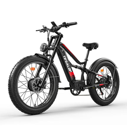 Bicicletta elettrica potente da 3000W, velocità massima di 60km/h, TIFGALOP ES7pro, pneumatici fat da 26 pollici, doppio motore per tutti i terreni, bici elettrica per adulti.