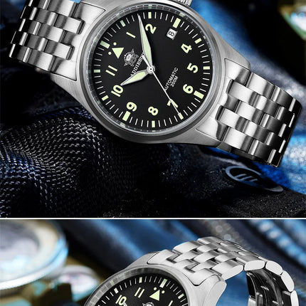 ADDIESDIVE Classic Men's watch Sapphire Automatic 8215 Stainless Steel Pilot watch Leather Luminous 200m Diving Dress Watch New