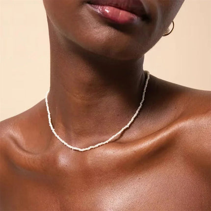 2023 Fashion Multilayer Boho Colorful Bead Chain Necklace For Women Female Crystal Water Drop Metal Letter Pendant Jewelry Gift PlatiNum
