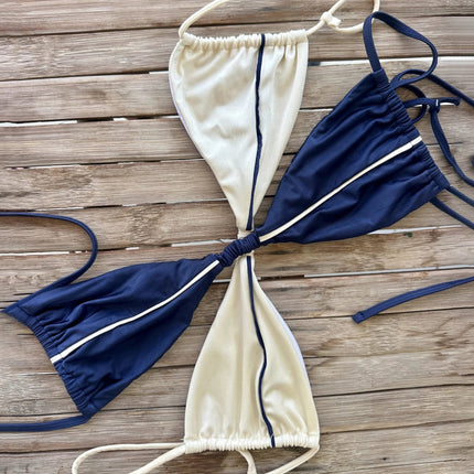Bandeau Biquini 2025 Costume da bagno donna sexy Costumi da bagno femminili Micro bikini Set costume da bagno Beachwear Blu lucido Biquini brasiliano platinumshop
