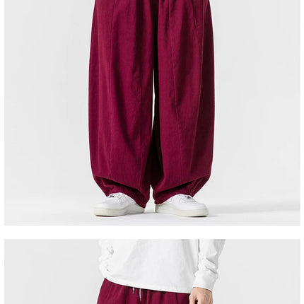 Pantaloni casual da uomo autunno stili giapponesi pantaloni lanterna da uomo caldi vintage larghi pantaloni da uomo oversize moda streetwear