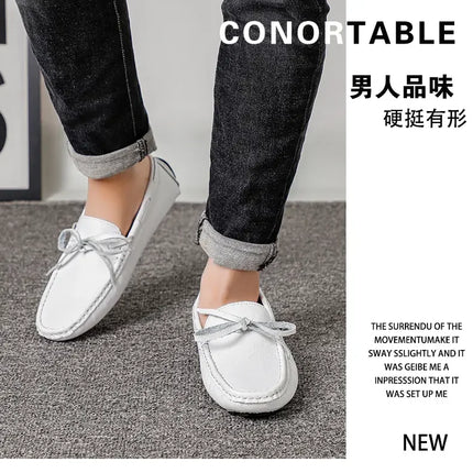 Nuovi mocassini casual Mocassini di marca con suola morbida da uomo Scarpe primaverili in pelle Comode scarpe casual da passeggio per esterni con fondo piatto