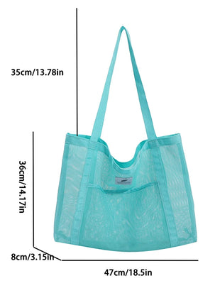 Borsa tote da donna in rete trasparente, borsa a tracolla portatile alla moda multifunzionale per lo shopping, viaggi, spiaggia estiva