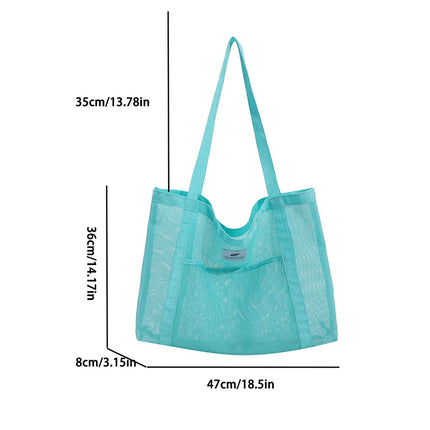 Borsa tote da donna in rete trasparente, borsa a tracolla portatile alla moda multifunzionale per lo shopping, viaggi, spiaggia estiva