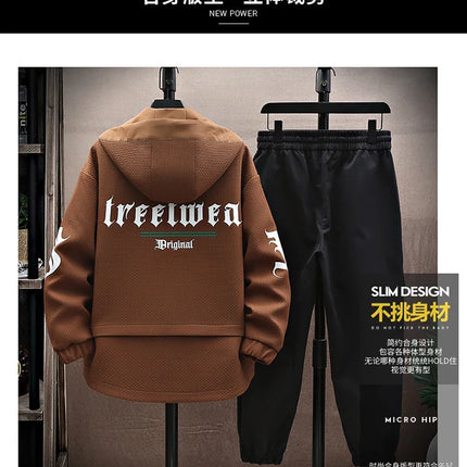 Autumn Men Tracksuit Casual Joggers Hooded Spring Sportswear Jackets Pants 2 Piece Sets Hip Hop Running Sports Suit