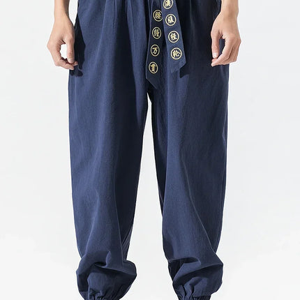 Pantaloni Kimono giapponesi ricamati pantaloni larghi Harajuku Casual da uomo 2023 abbigliamento tradizionale asiatico costume stile Yukata Harem