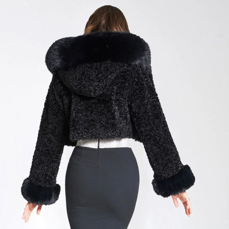 ZADORIN High Quality Faux Fur Coats Hooded Cropped White Black Faux Fur Coat Woman Clothing Fluffy Fur Jacket Winter Outerwears