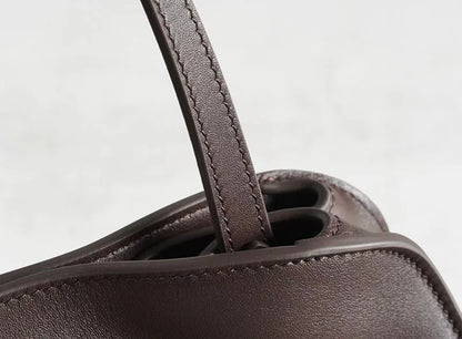 [Full Leather Inside Outside] Drinking Milk Cowhide Imported Saddle Leather Underarm Bag Single Shoulder Crossbody Bag Simple