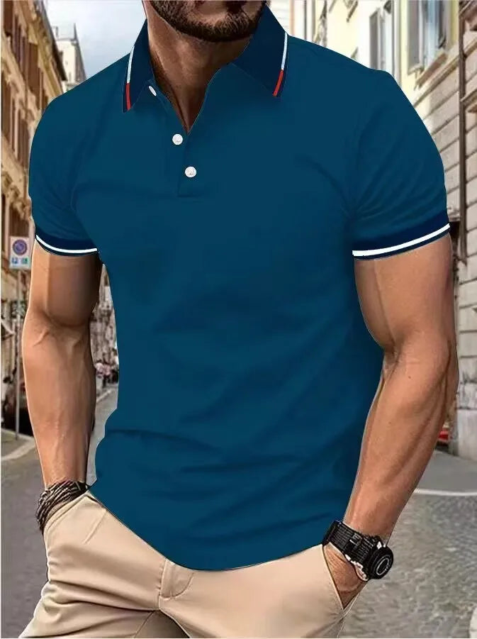 Top a maniche corte da uomo T-shirt casual quotidiana a maniche corte con risvolto casual a maniche corte T-shirt casual da uomo