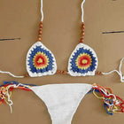 Bikini Sexy Intrecciato a Mano 2026 da Donna Verde Patchwork con Perline e Laccetti Micro Costume da Bagno Lavorato a Maglia per la Spiaggia platinumshop