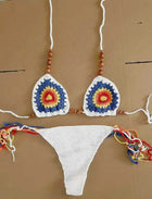 Bikini Sexy Intrecciato a Mano 2026 da Donna Verde Patchwork con Perline e Laccetti Micro Costume da Bagno Lavorato a Maglia per la Spiaggia platinumshop