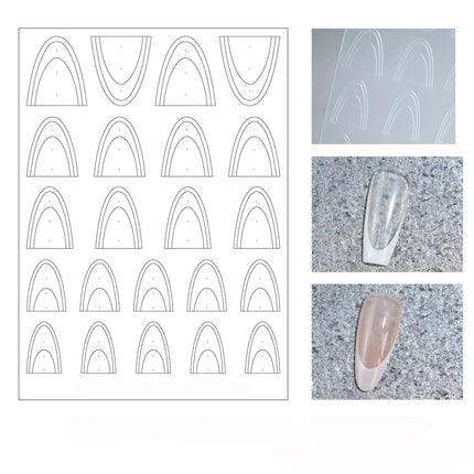 1pcs Hollow Lace Simple Fashion French Nail Stickers Self-Adhesive Slider Nail Art Decals Decoration DIY Nail Art Accessories