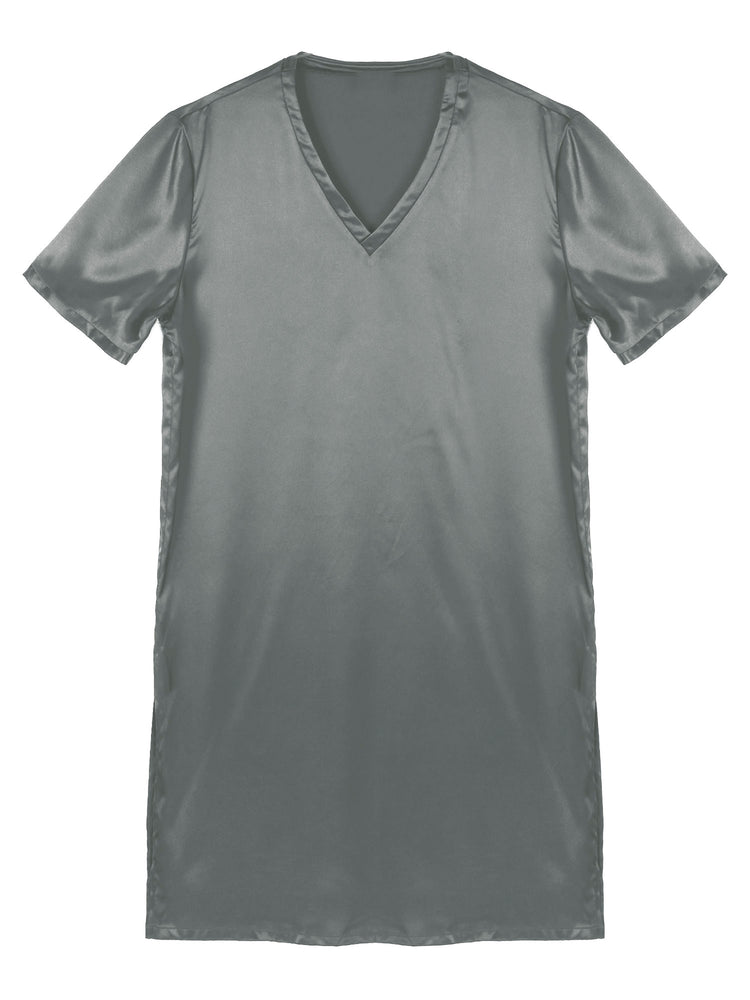 Donna uomo pigiama in raso di seta pigiameria maniche corte camicia da notte Kimono accappatoio abito da notte accappatoio camicia da notte estiva Homewear