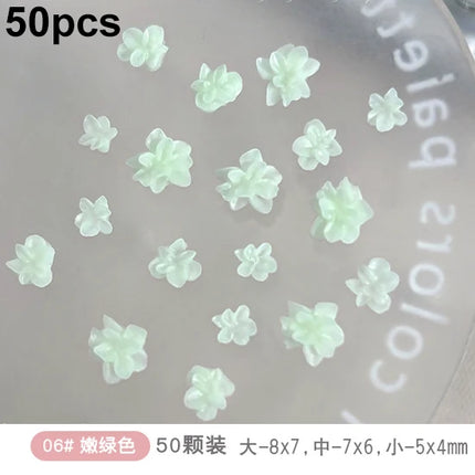 Delicate Dark Red Brown White Rose Flower Leaf Lily Tender Camellia Nail Charms Art Resin Decorations Manicure Tools Accessories