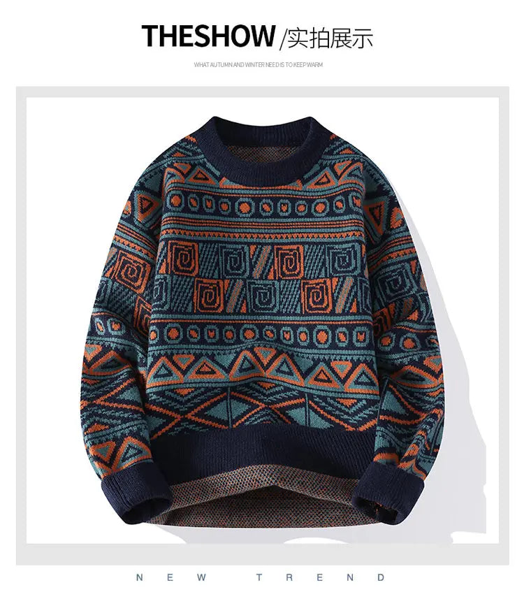Men's fashion pullovers 2026 men winter korean style Sweaters mens warm sweater O-neck men sweaters autumn  men full size M-3XL