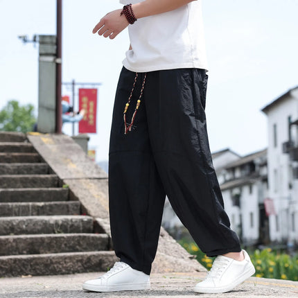 Pantaloni Larghi Estivi da Uomo, Stile Retrò Oversize, Pantaloni Harem Tinta Unita, Pantaloni Casual Harajuku, Pantaloni da Jogging per Donna, Abbigliamento Streetwear