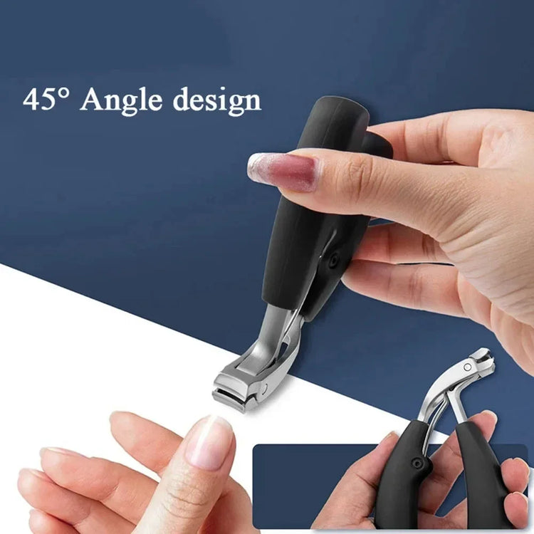 Heavy‑Duty Nail Clippers with Wide Jaw Opening, Inclined Arc Blade Nail Cutter for Thick Hard Fingernails & Toenails, Household Manicure Pedicure Tool