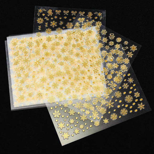 80-90pcs/jar Hollow Out Gold Nail Glitter Sequin Snow Flakes 8/10mm Mixed Metal Snowflakes 2023 DIY Snow Flake Manicure Decor 2028