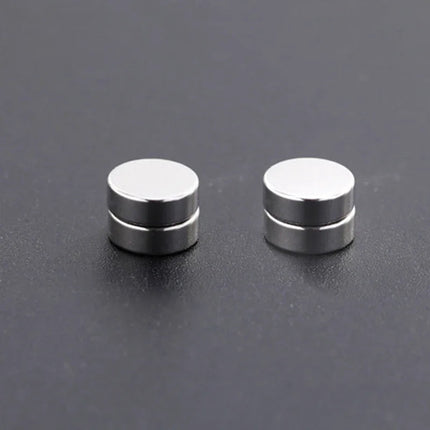 1/3Pairs 6MM Crystal Magnetic No-Pierce Stainless Steel Stud Earrings for Men Punk Zircon Magnet Earrings Non Piercing Jewelry PlatiNum