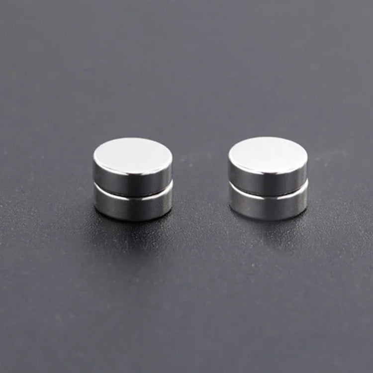 1/3Pairs 6MM Crystal Magnetic No-Pierce Stainless Steel Stud Earrings for Men Punk Zircon Magnet Earrings Non Piercing Jewelry PlatiNum