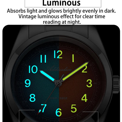 ADDIESDIVE 2026 New Luxury Men Quartz Watch 100M Waterproof Sapphire Glass Super Luminous Stainless Steel Business Wristwatches