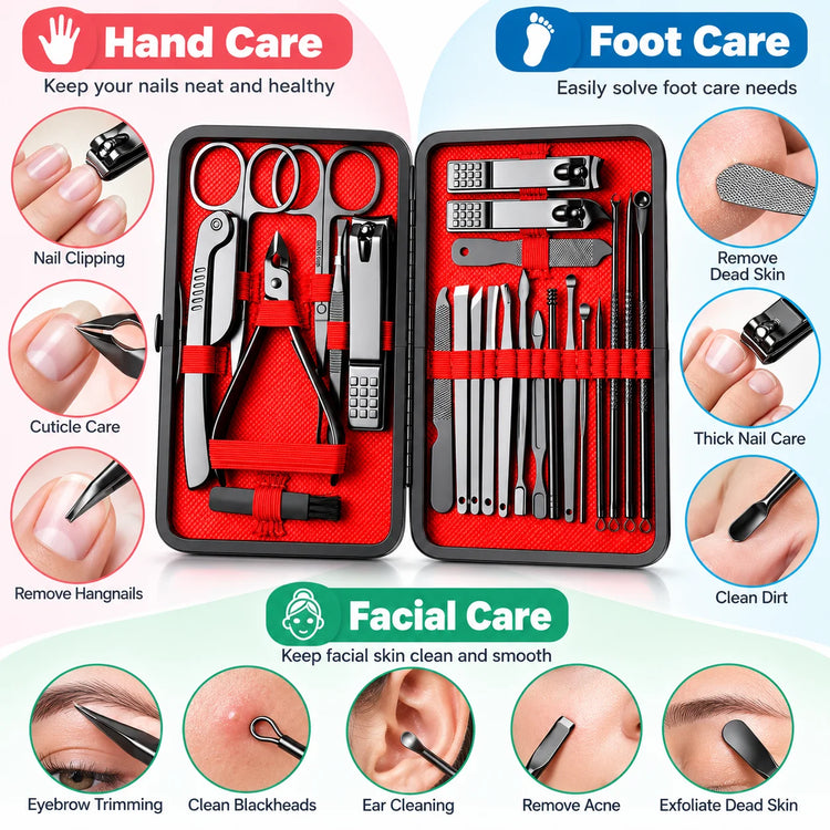 24pcs Professional Nail Clippers Kit - Razor-Sharp Blades for Precise Cutting, Durable And Long-Lasting Construction for Both Fingernail And Toenail Trimming Needs - Suitable for All Genders, Achieve Salon-Quality Nails At Ho