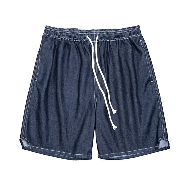 Maden Casual de Verano Vaqueros Helados para hombre, pantalones cortos de mezclilla, ajuste fresco, pantalones anchos de pierna recta, pantalones cortos de verano para hombre
